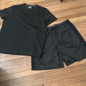 Men’s under armor Dri-fit shirt/shorts set